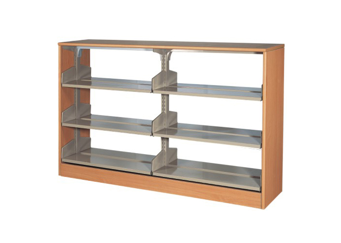 圖書(shū)館家具|圖書(shū)架|辦公家具|單柱雙面三層書(shū)架|三層書(shū)架