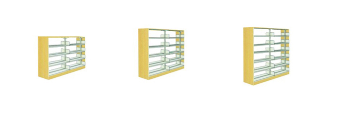 Library Furniture|Double-Sided Bookshelf|Office Furniture|3 level double side shelf|三层书架