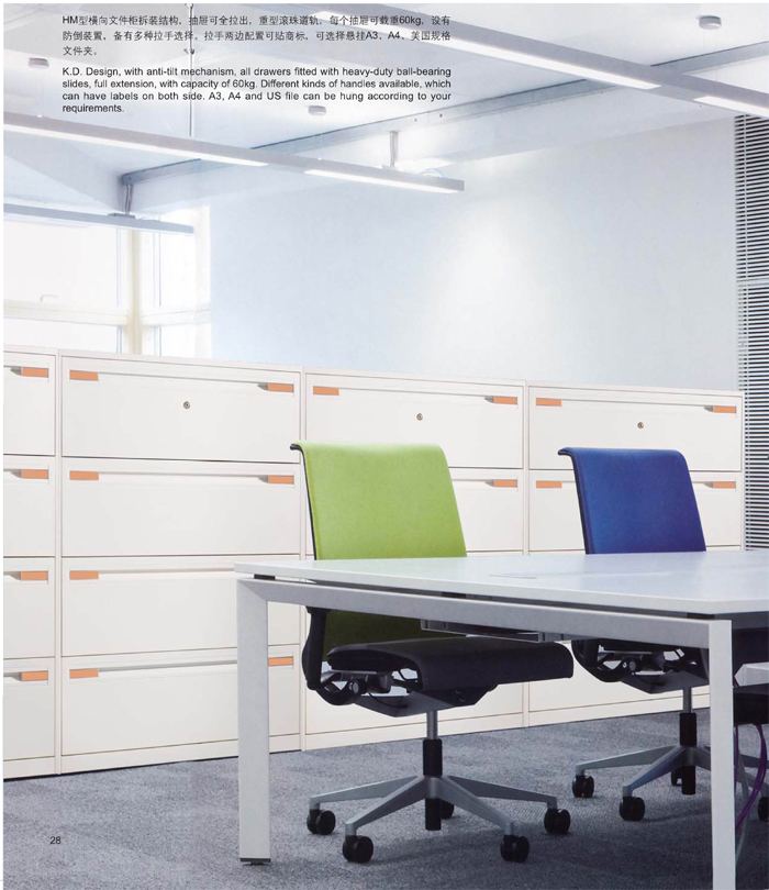 鋼制家具|抽屜柜、卡箱|辦公家具|二抽橫向文件柜|文件柜