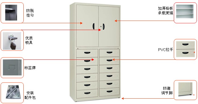 鋼掩門十二抽柜