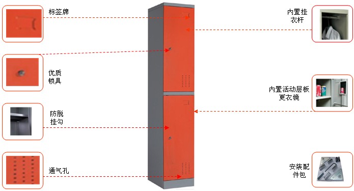 鋼制兩門更衣柜